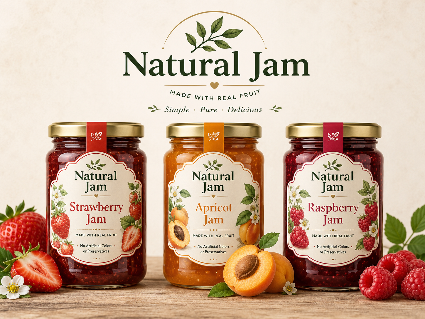 Natural Jam collection of preserves